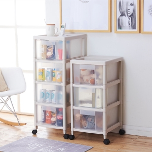 厂家批发透明抽屉柜杂物整理箱多层果蔬厨房收纳柜带滚轮